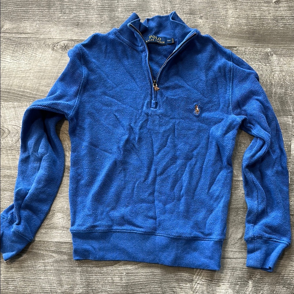 Polo by Ralph Lauren Blue Quarter-Zip Sweater
